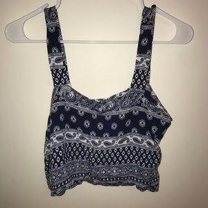 Bandana patterned blue top